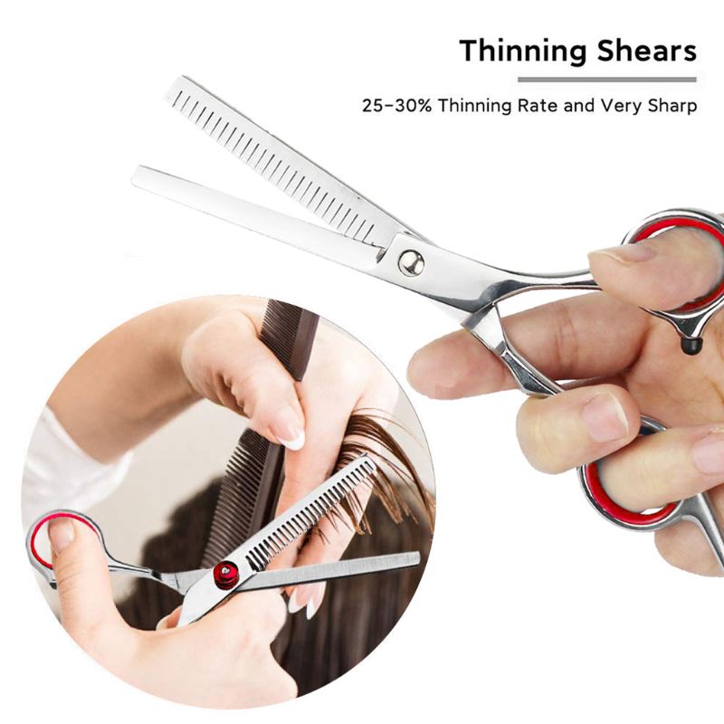 Tesoura de Cabelo Polegada Barbeiro Cabeleireiro Corte Profissional Conjunto Tesoura R3mf 9 Pçs 6 6 9 pçs tesoura de cabelo 6 Polegada