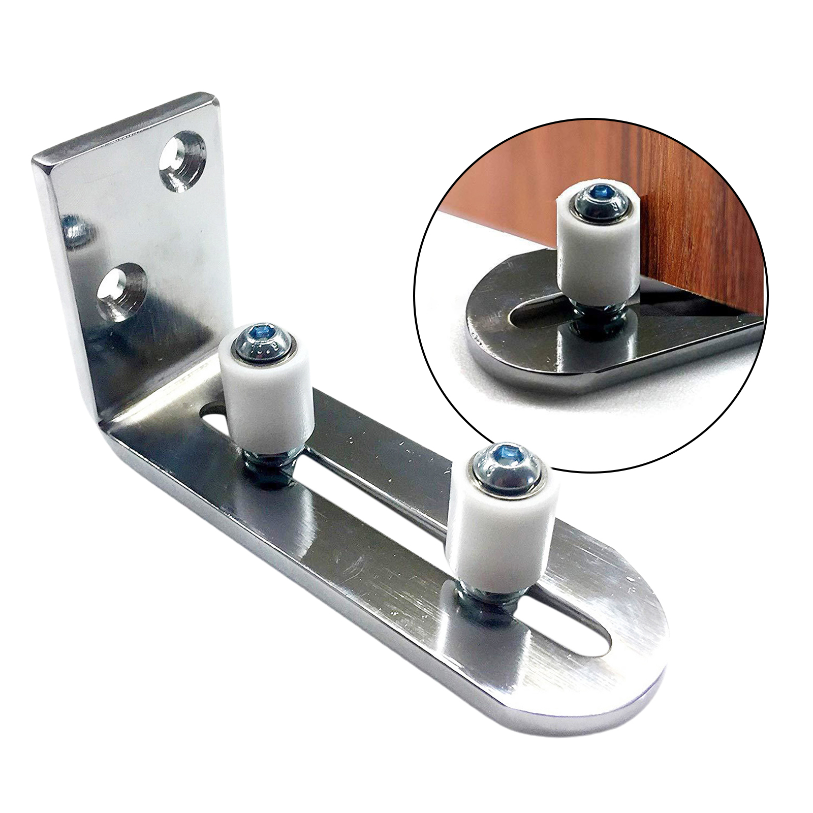 Barn Door Floor Guide,Wall Mounted Stay Roller Guides Adjustable Bottom Floor Guide for All Sliding Barn Door