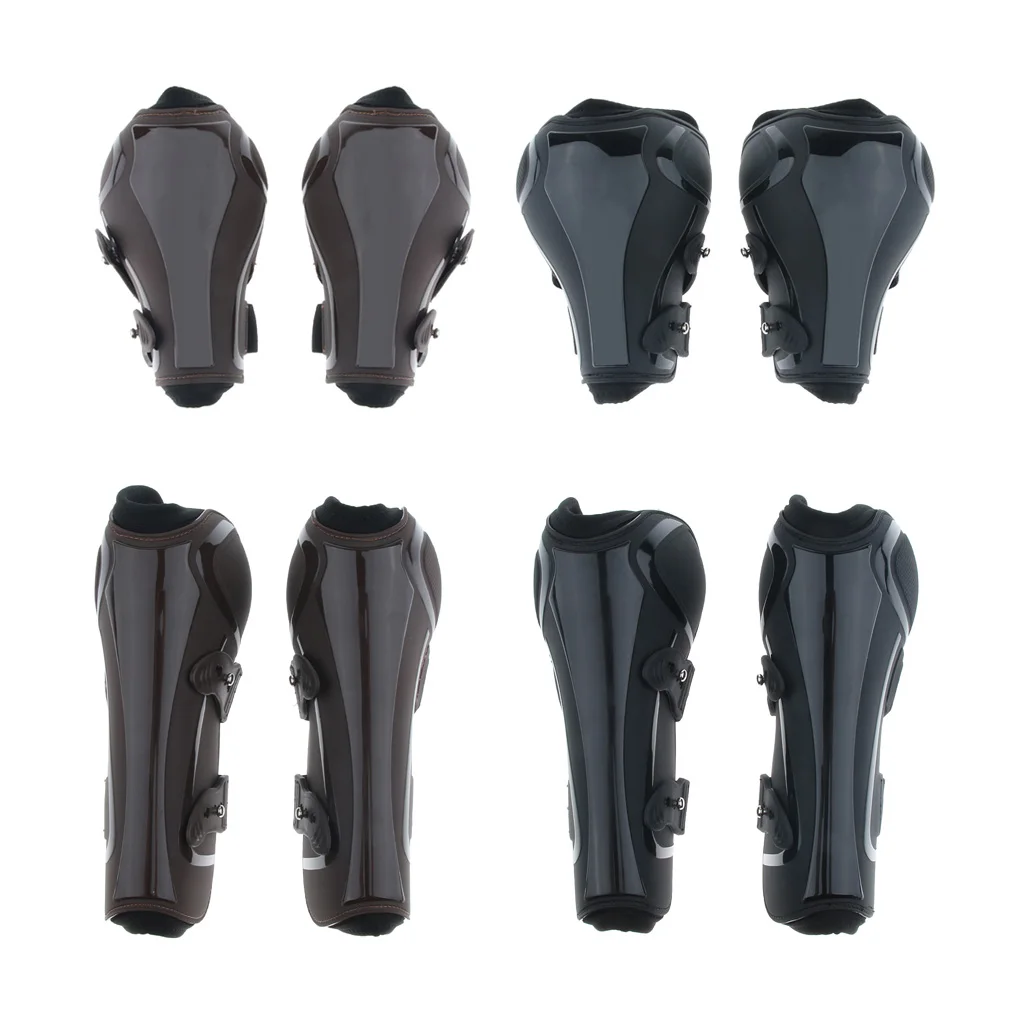 Horses Boots, Open Front Jumping Tendon and Hind Fetlock Secure Leg Protection,