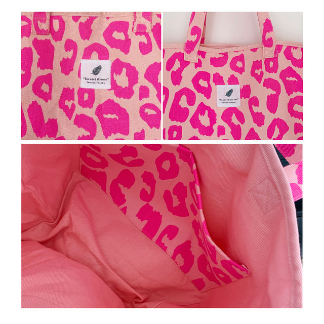 Victoria’s Secret PINK Leopard Print canvas travel laundry bag RARE buy