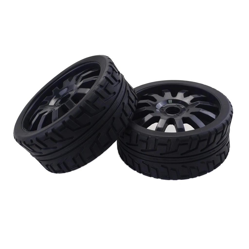 2 Pieces 1:8 Car Ruber Tire Wheel Rim Tyres RC Spare Parts Umbrella Frame