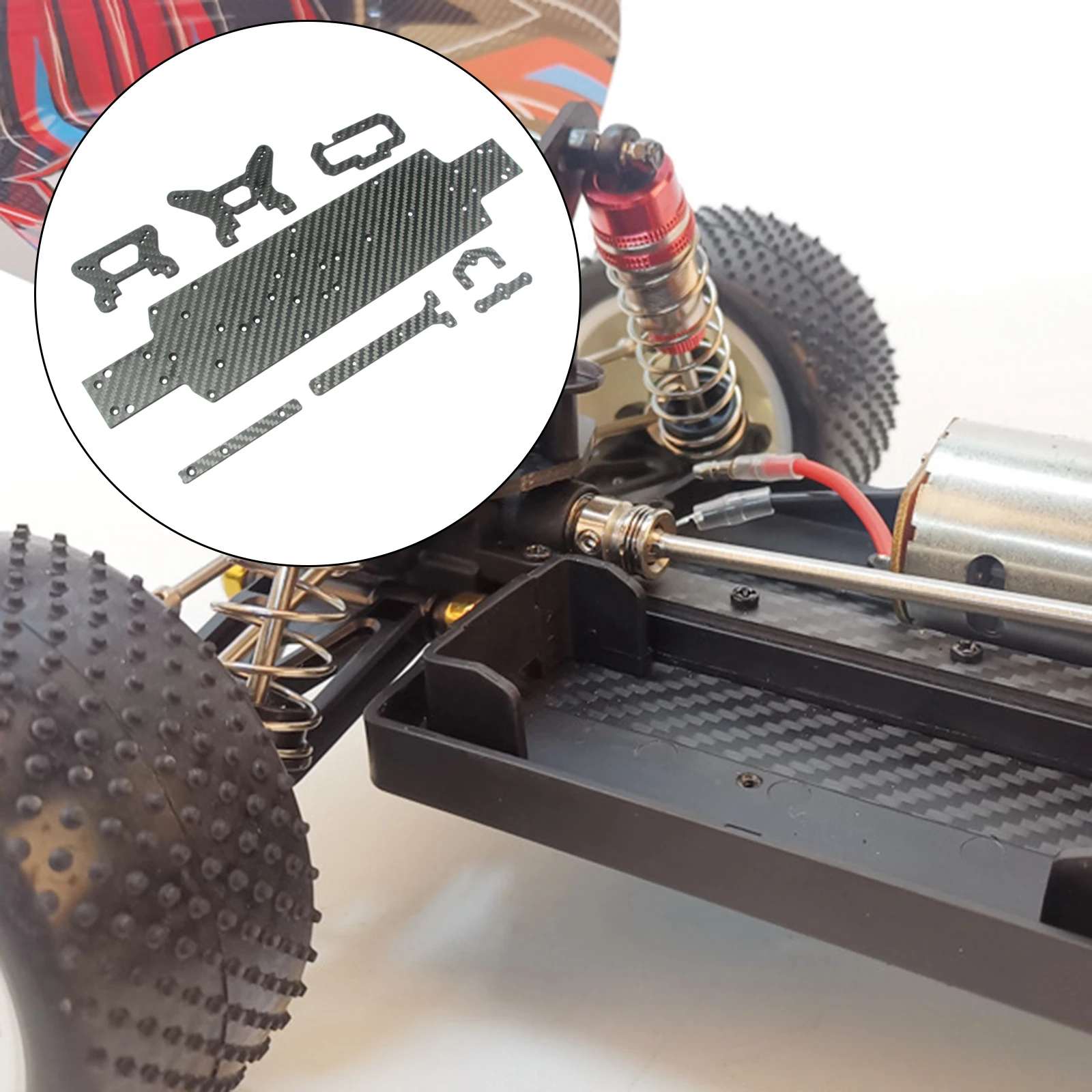 1:10 Remote Control Carbon Fiber Front & Rear Shock Tower,Main Chassis for Wltoys 104001 Crawler