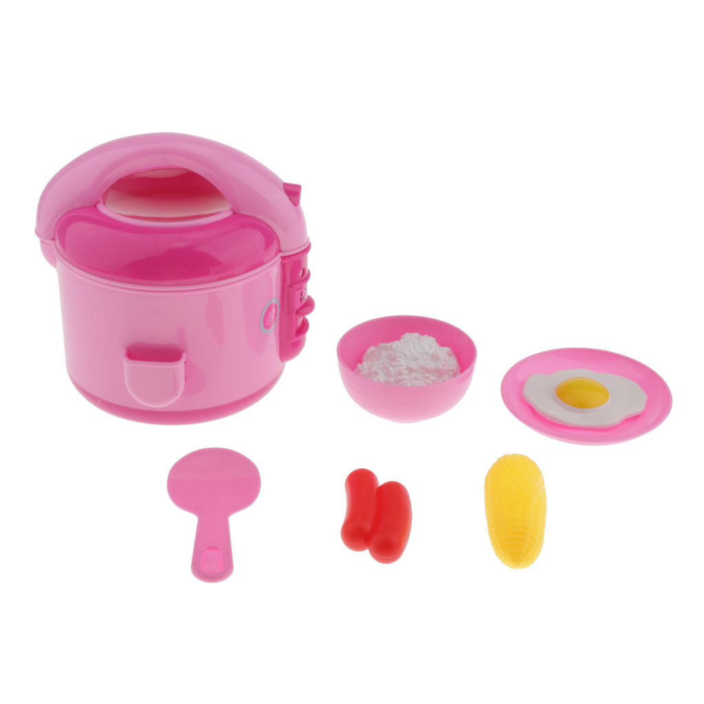 6 Pieces Pretend Play Electric Rice Cooker, Kitchen Play Set Fun Pretend Food