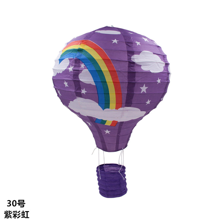 16inch 40cm Hanging Paper Lanterns Rainbow Hot Air Balloon Paper Lantern Chinese Party Ball Lamp Decor Birthday Wedding Supplies