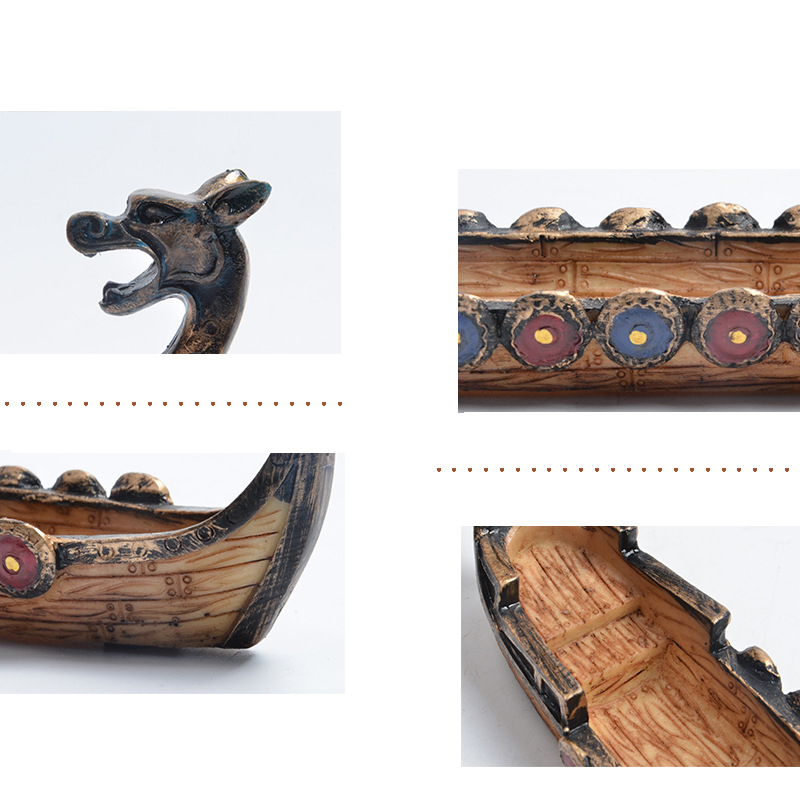 Dragon Boat Incense Stick Holder Burner Hand Carved Carving Censer Ornaments Retro Incense Burners Traditional Design