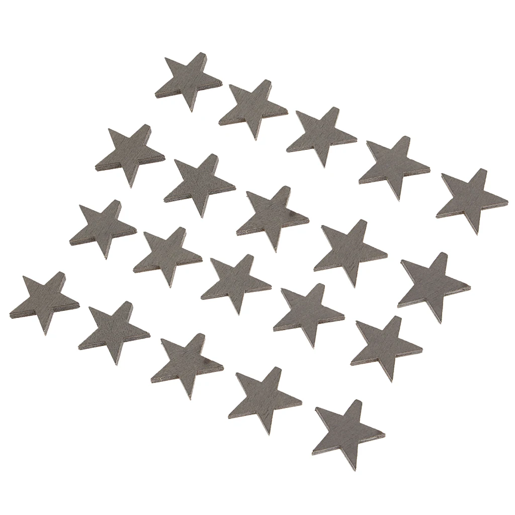 MagiDeal 20pcs Wooden Star Mini Loose Beads DIY Art Crafting Findings Jewelry Accessories
