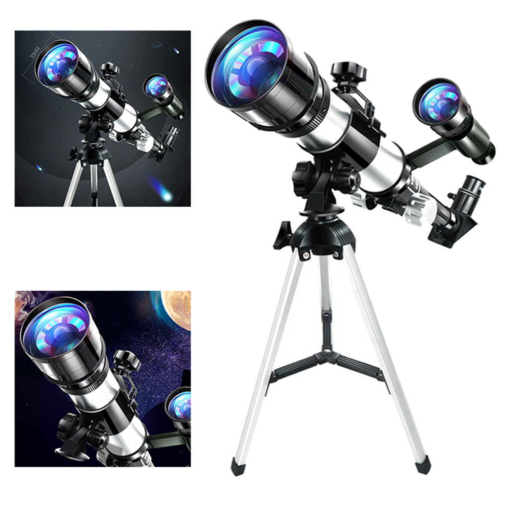 70mm HD Astronomical Reflector Telescope Monocular Set and Tripod compass for Adult Children