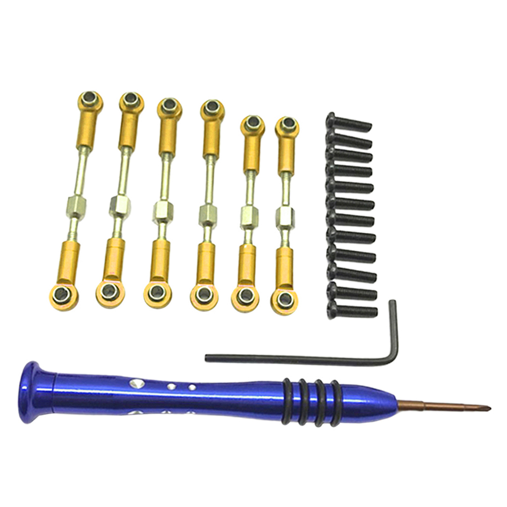 Metal Steering Servo Link Rod Linkage for WLtoys 144001 1:14 RC Car Upgrade Kit