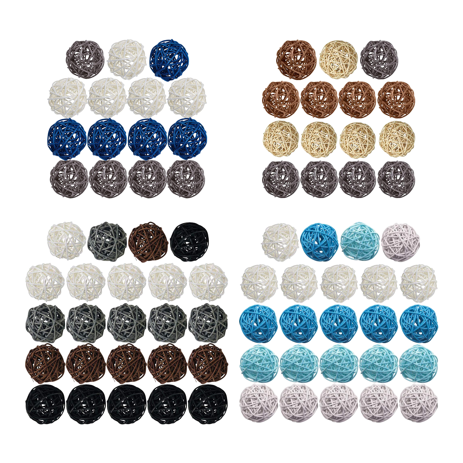 24/15Pcs Natural Wicker Rattan Balls Handmade Decorative Wedding Party Centerpieces Christmas Coffee Home Garden Fall Accents