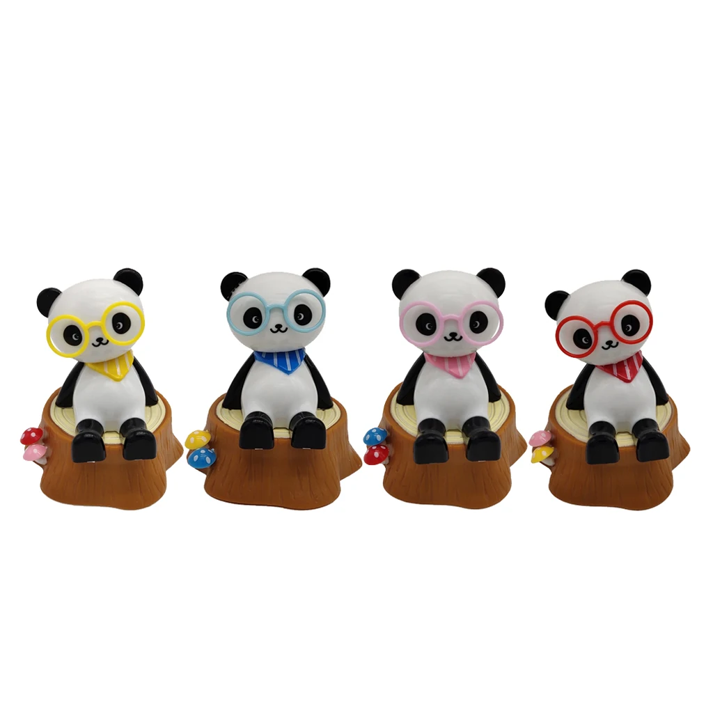 Solar Powered Dancing Panda Swing Figure Joke Toy Home Car Ornament 