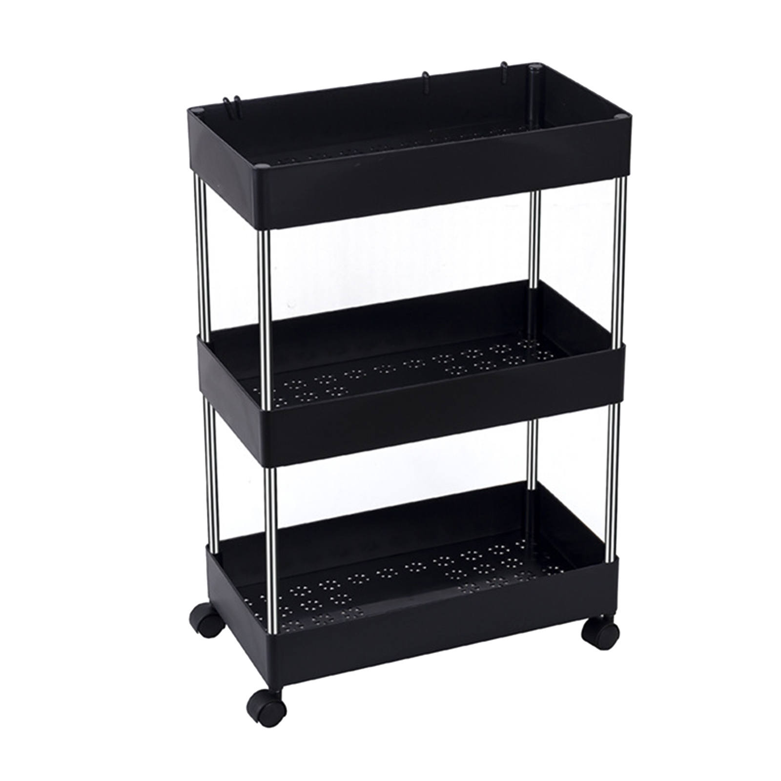 Rolling Storage Cart 2-Tier Dressers Casters Bath Narrow Purpose Trolley Inches Organiser Removable Rack Storage Rack for Garage
