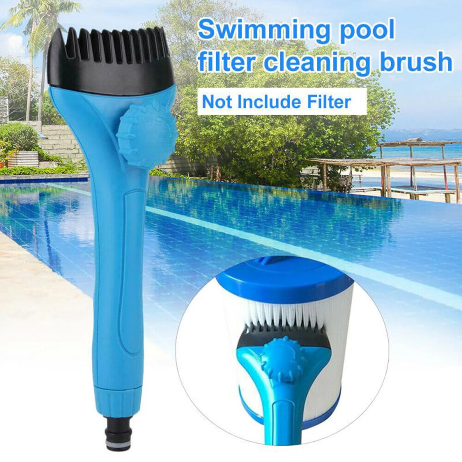 Hand Held Pool Filter Cleaning Brush Deep Clean Spa Cleaner Tool Accessories