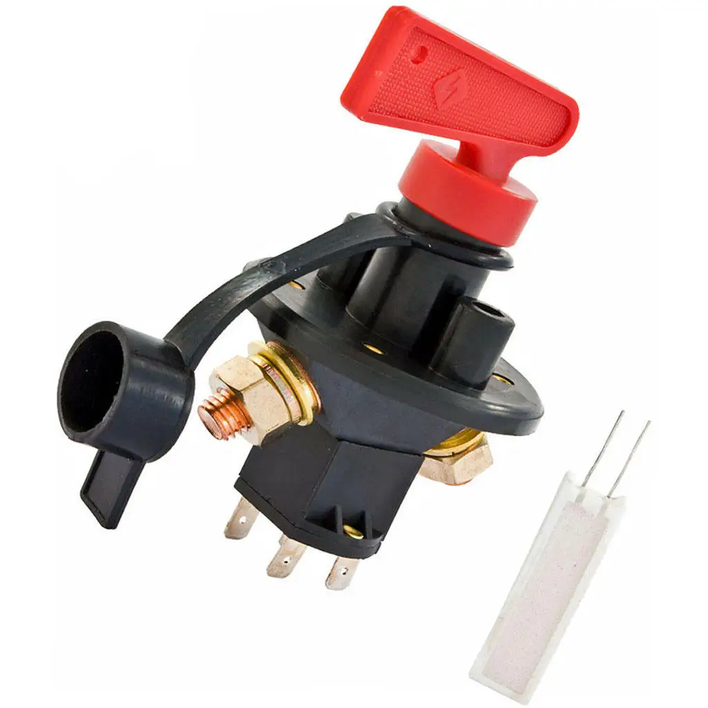 4 Terminals Battery Isolators Cut Out/Off Kill Switch Universal 12/24V Battery Disconnect for Car