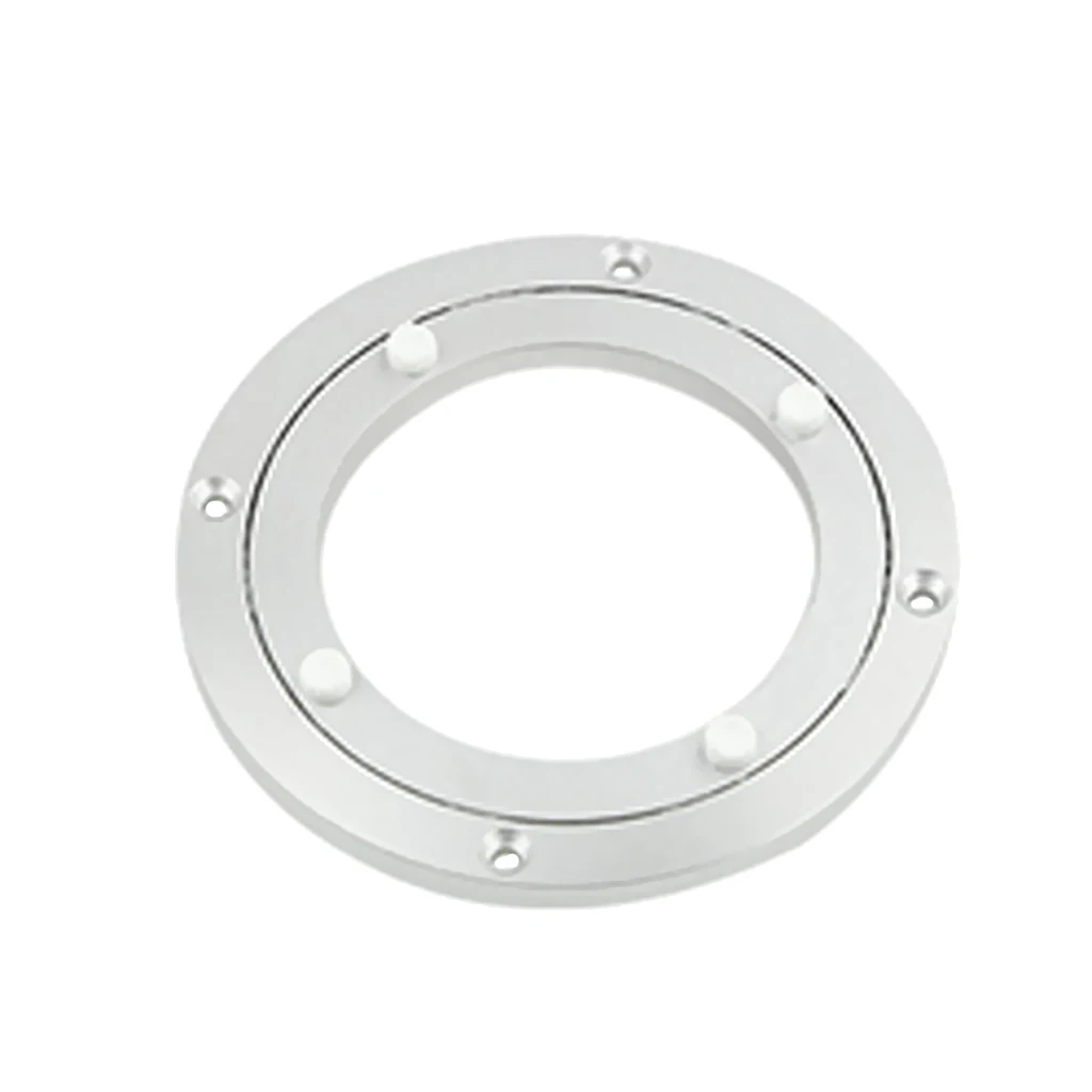 Bearing Swivel Plate Silver White Dining Table Base Rotating Aluminium Turntables