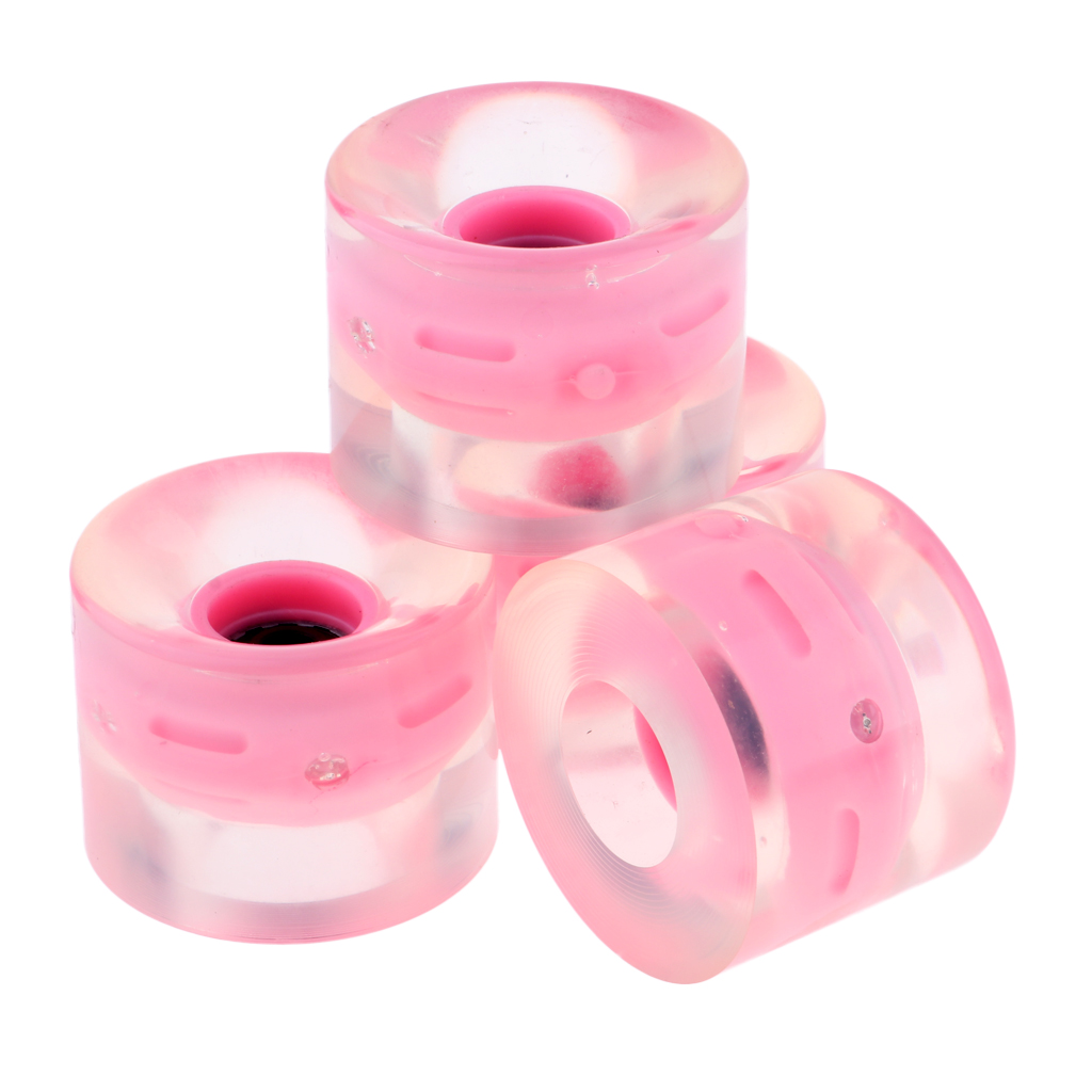 4pcs 60mm Flashing Roller Light Up Flash Skateboard Longboard Wheels 78A with Bearing Core Glow at Night 5 color