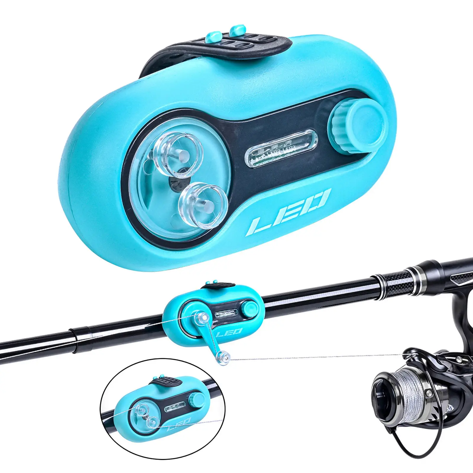 Electronic Fishing Bite Alarm with Sound LED Lights Indicator Illuminated Buzzer Bait Portable Sensitive Alert for Fishing Pole