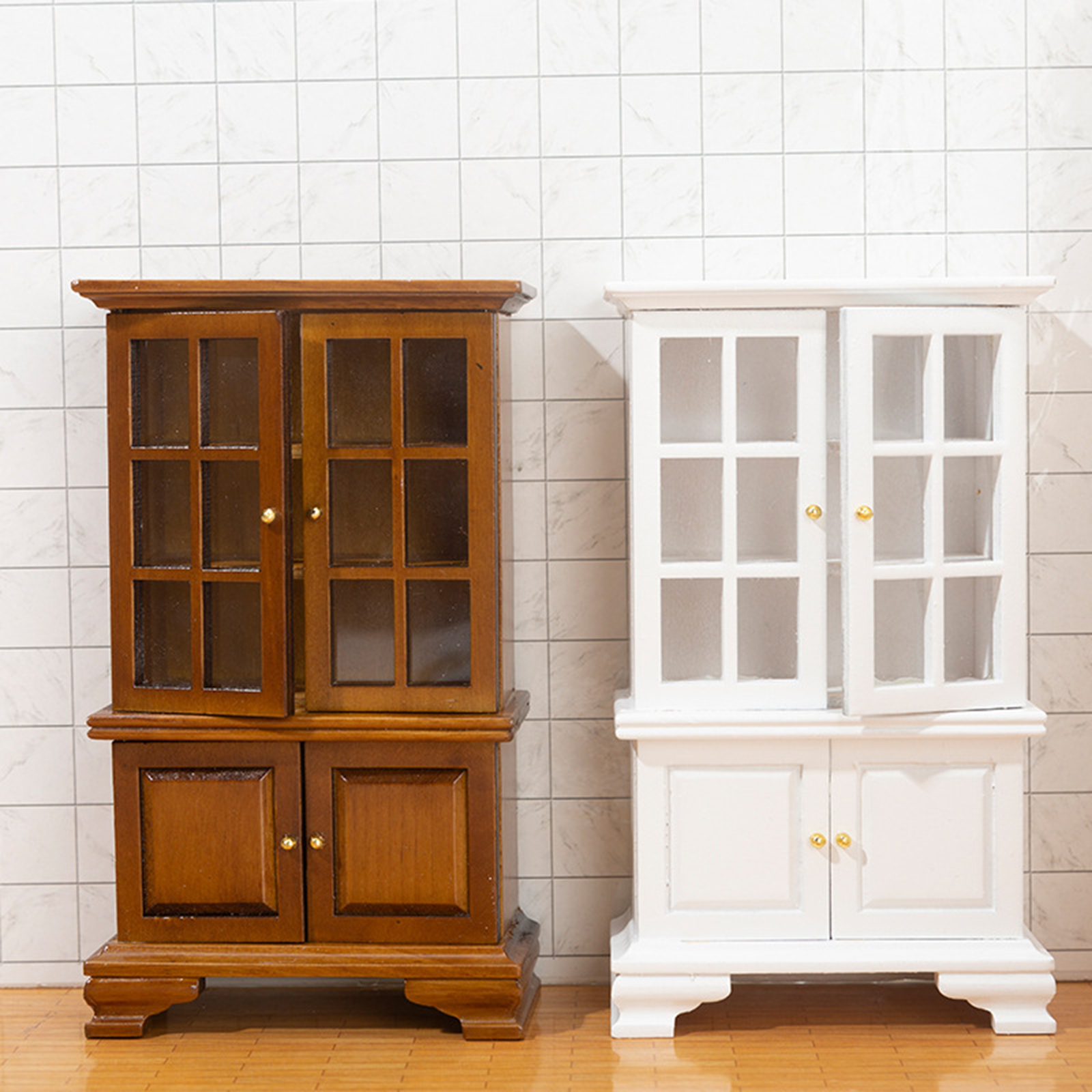 Doll House Miniature Handcraft Wooden Cabinet Bookcase 1:12 Dollhouse Bedroom Living Room Furniture Life Scene Accessory Toys