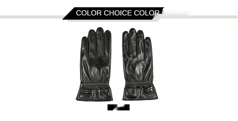 Touch Screen Men's Sheepskin Gloves Short Korean Version  Fleece Thick Leather Male mens touch screen gloves