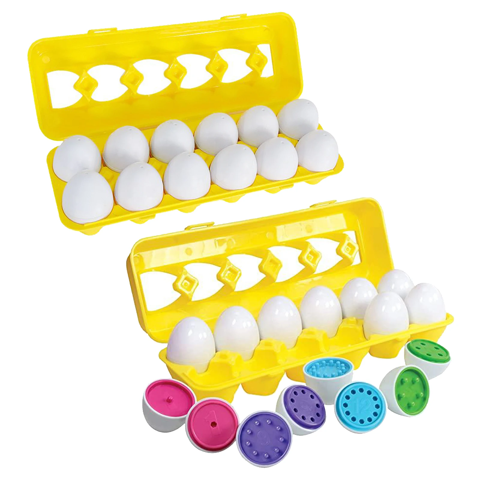 Matching Eggs 12 pcs Color & Shape Recoginition Sorter Puzzle for Easter Travel