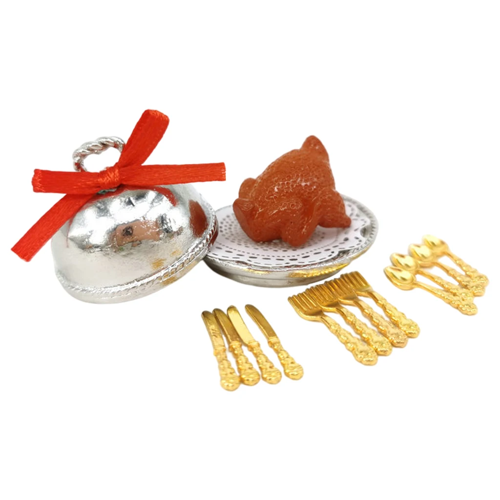1/12 Doll House Miniature Mini Food Simulation Turkey Model Pretend Play Life Scene Kitchen Play Christmas Decoration Toys