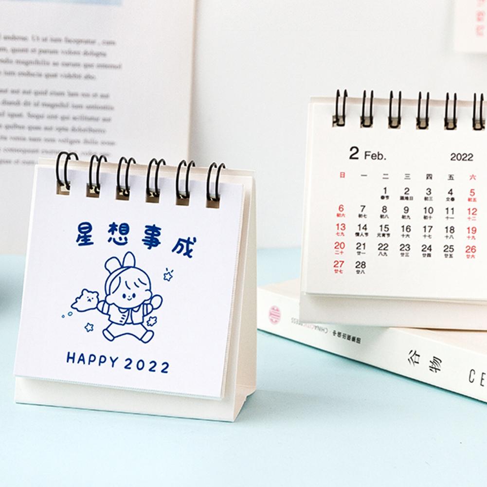 2022 Girl Pattern Calendar Easily Adjustable Paper Monthly Pages Desktop Calendar School Supplies Desktop Calendar School Suppli|Figurines & Miniatures| - Aliexpress