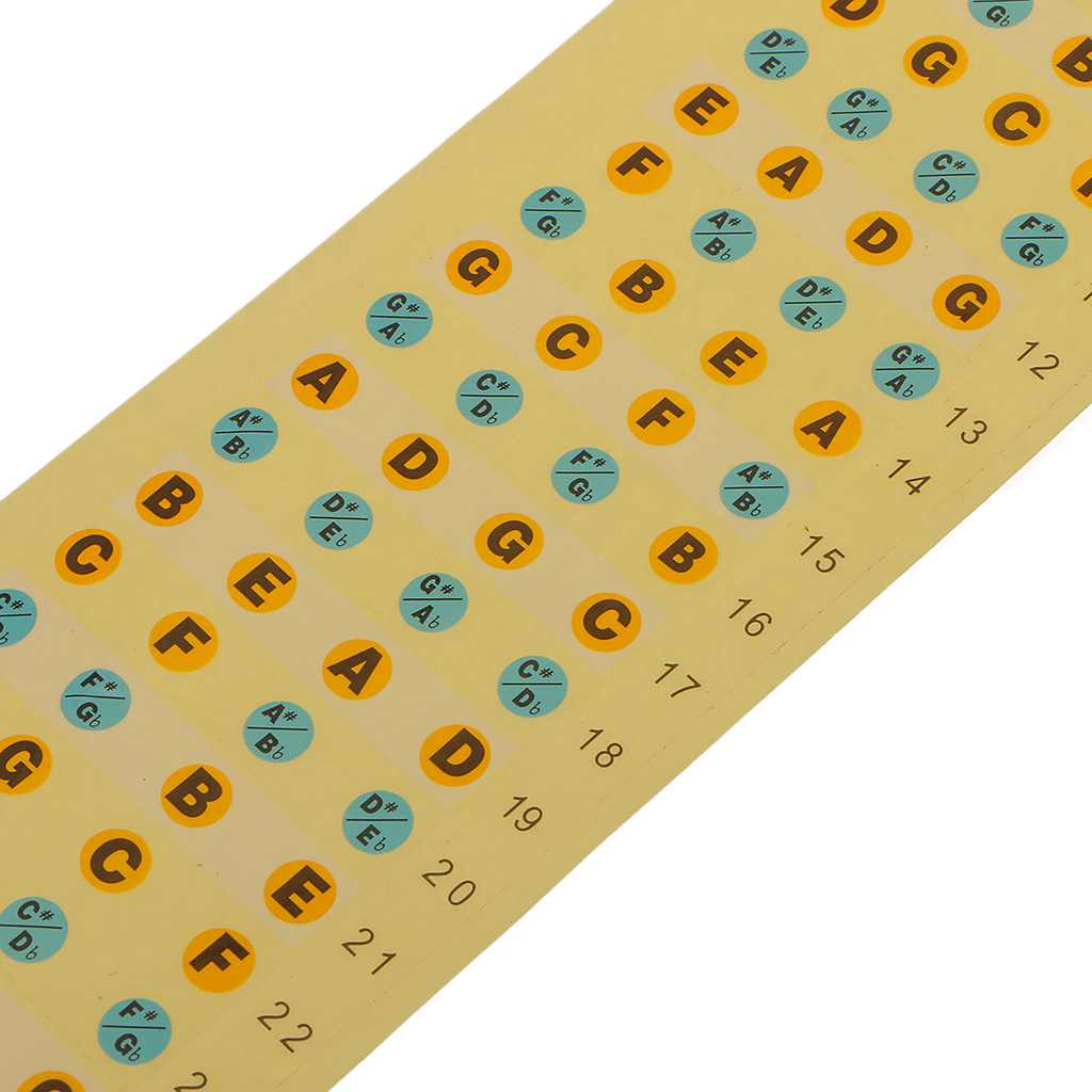 Electric Bass Orange &  Inlay Marker Fretboard Scale Decal Ornament