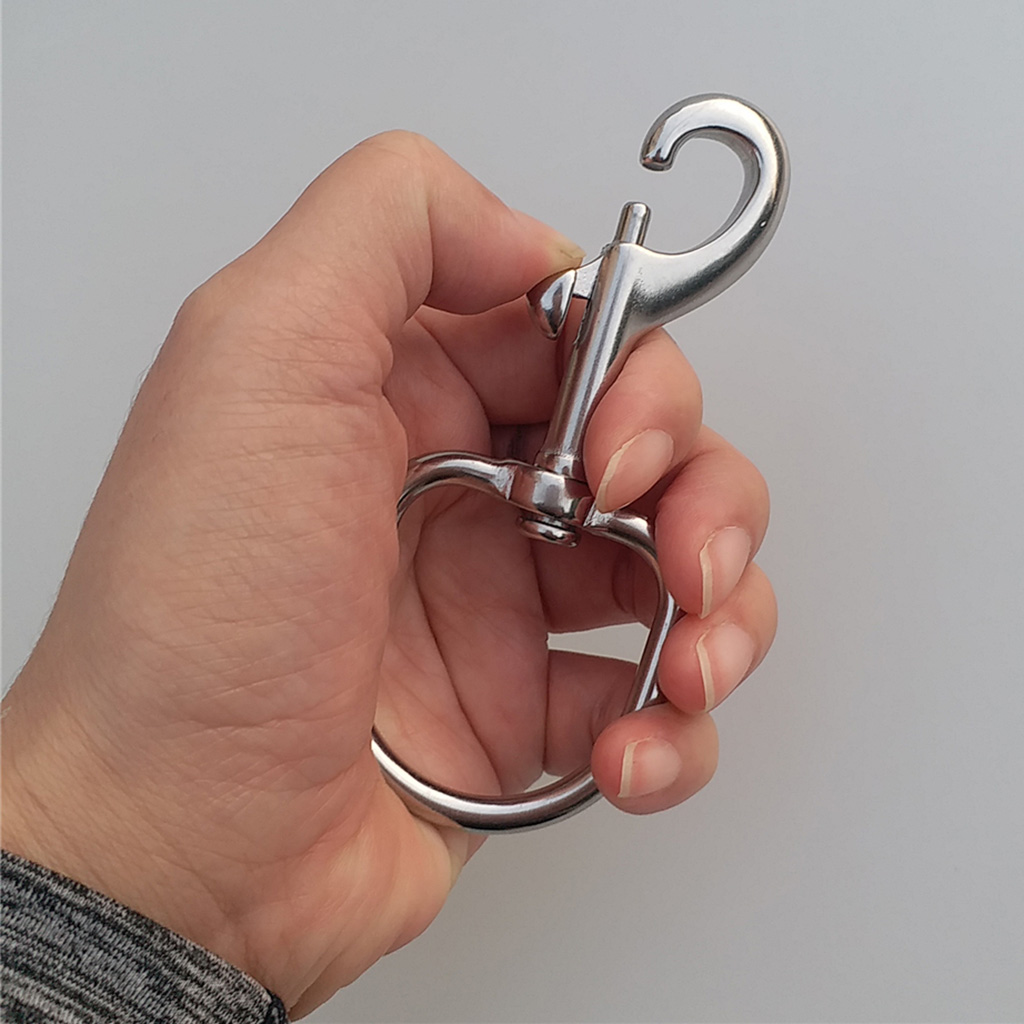 Stainless Steel Swivel Eye Bolt Snap Hook Marine Grade Single Ended Diving Clips for Scuba Diving Camera Strap/Keychains