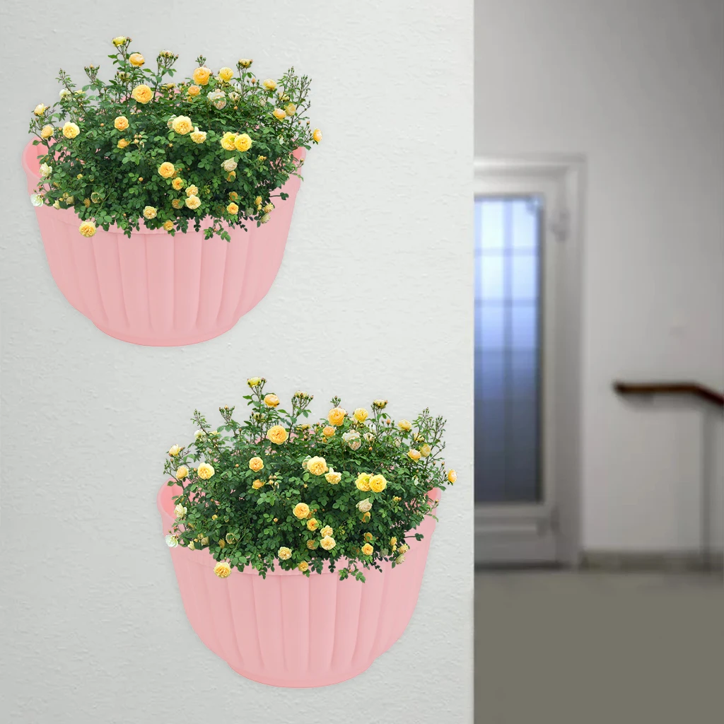 Creative Self Watering Flower Pot Wall Hanging Resin Planter with Hook for Garden and Balcony