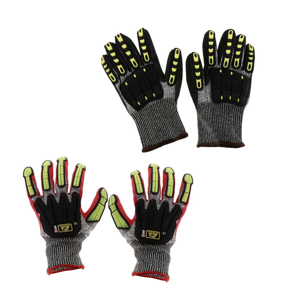 Cut Impact Resistant Work Safety Gloves Anti-impact High Visibility Mitts