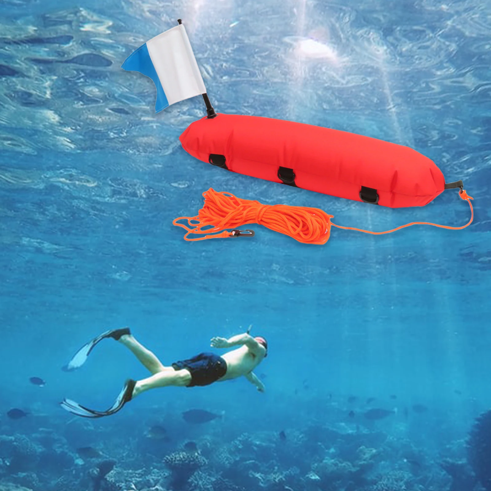 Safety Diver Down Flag & Float Buoy for Scuba Diving Spearfishing Snorkeling 