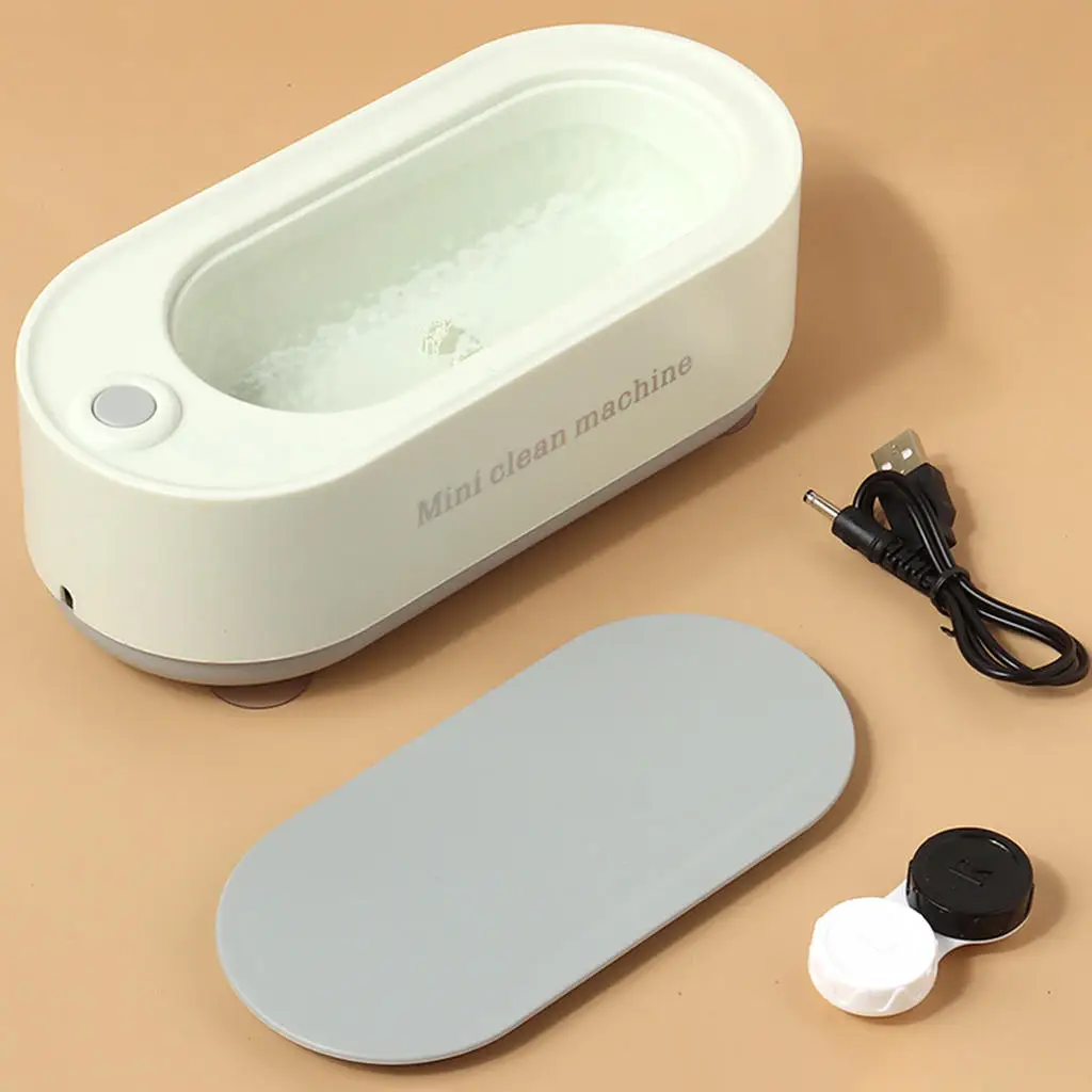 Portable Ultrasonic Jewelry Cleaner High Frequency Vibration for Razor Metal Coins Dentures