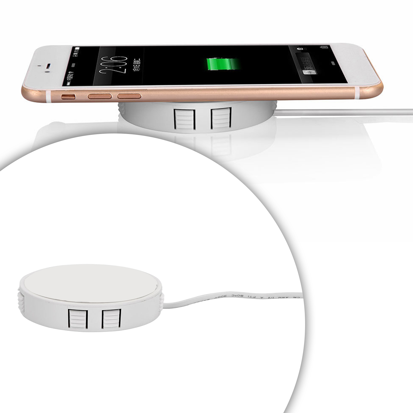 Embedded Wireless Charger Quickly Charge Long-Distance Qi Charging Base for Bar Dining Tables