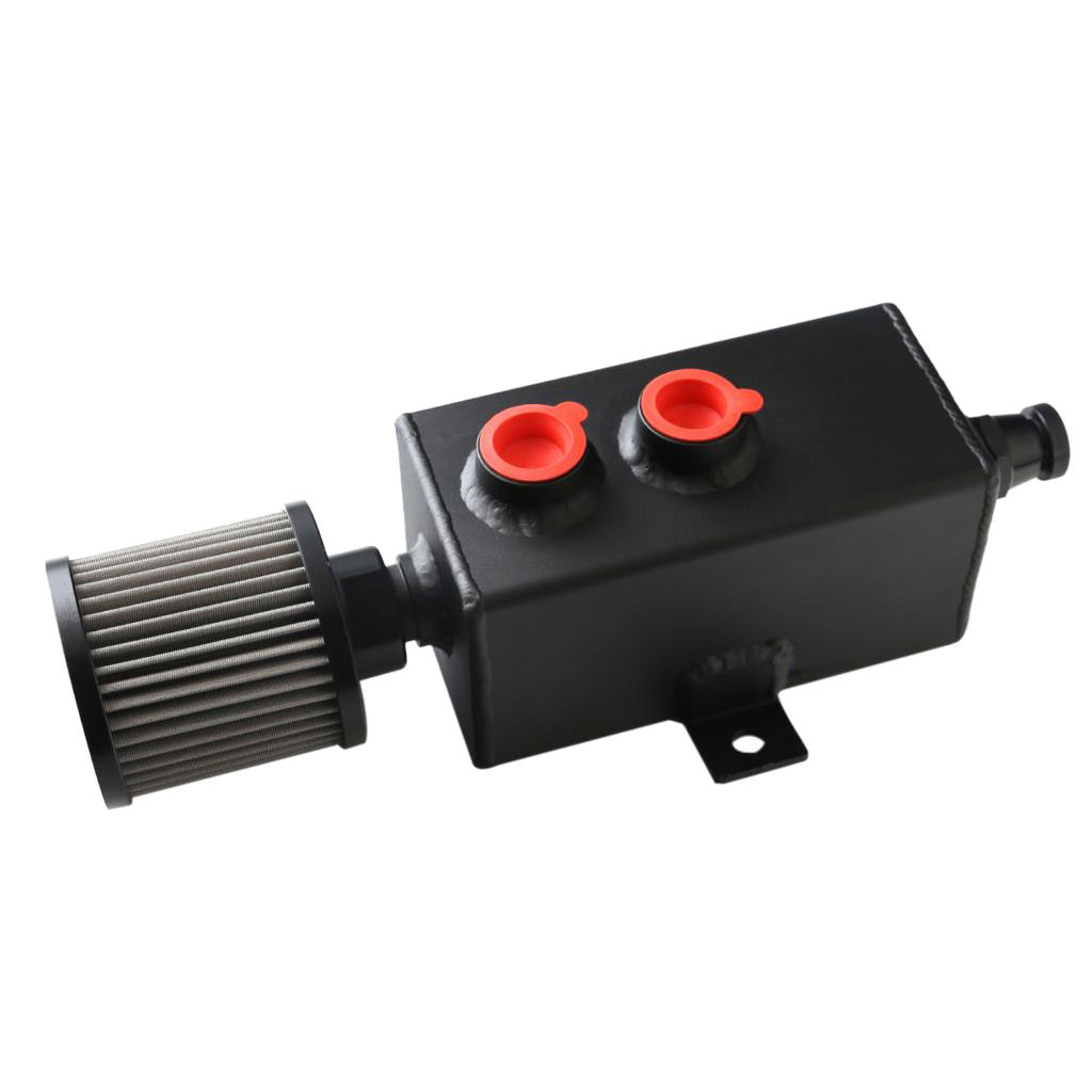 Universal Aluminum Oil Catch Can Polish Baffled Reservoir Tank with Breather Filter,160*80*80mm