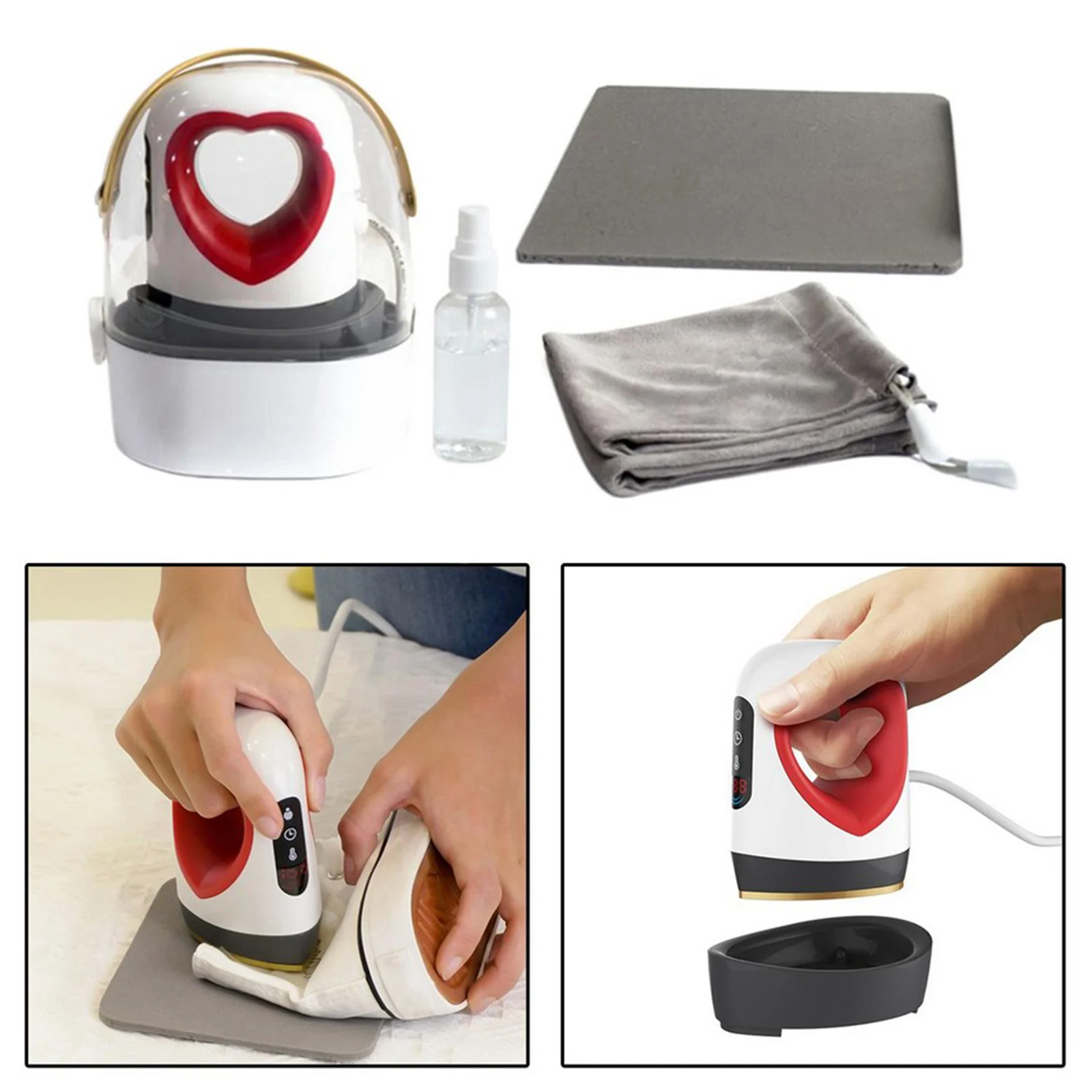 Heart Shape Mini Easy Heat Press with Storage Bag Heating Transfer for Shoes Hats Small HTV Vinyl DIY Projects Heart Shape Mini Easy Heat Press with Storage Bag Heating Transfer for Shoes Hats Small HTV Vinyl DIY Projects
