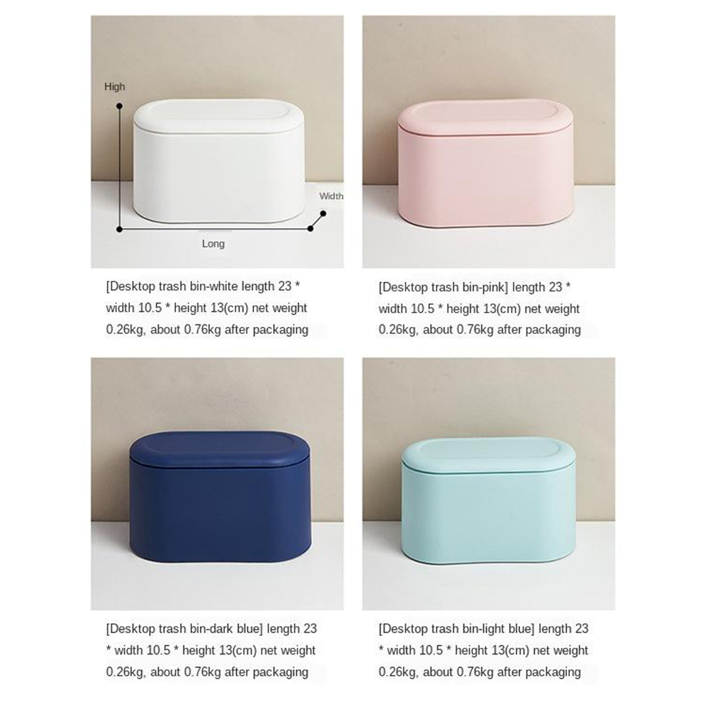 Desktop Trash Can Small Mini Garbage Plastic Dustbin with Lid Cover for Home Office Desk Car Trash Bin