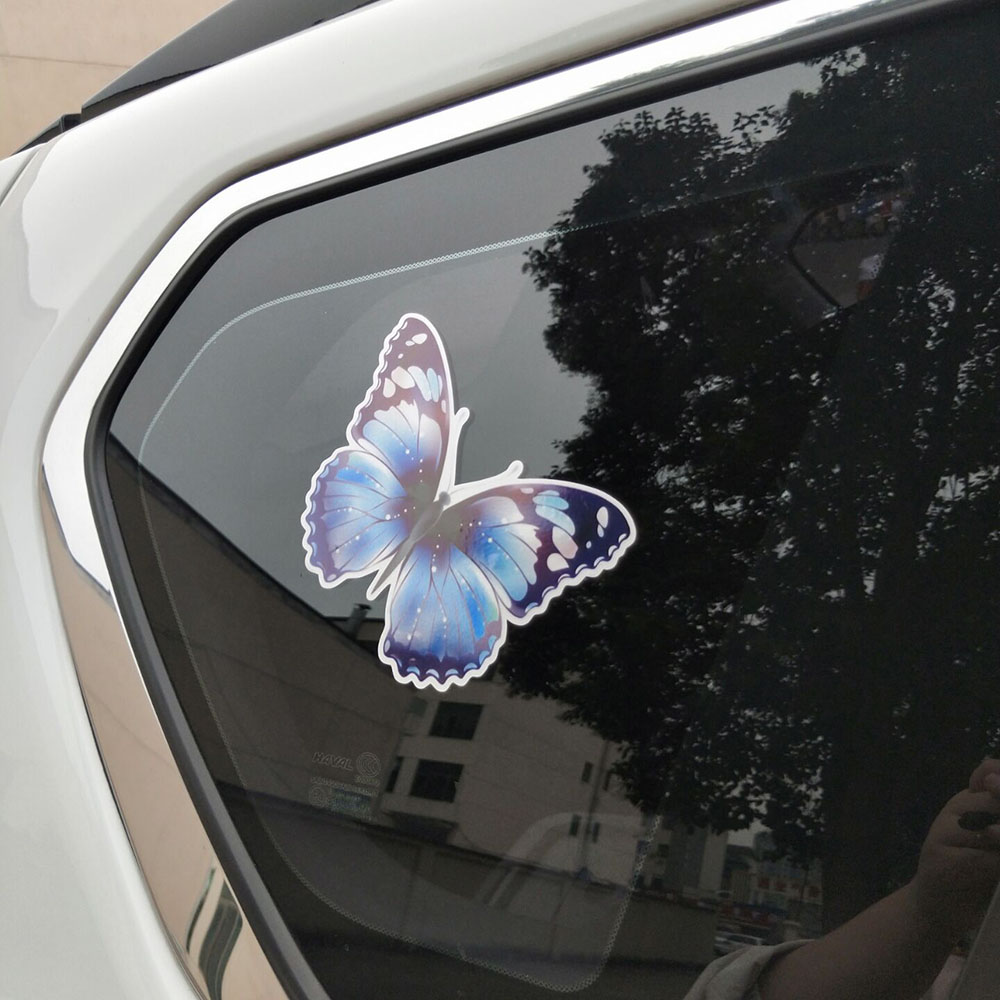 Autoaufkleber Blauer Schmetterling Persönlichkeit Kreativer Aufkleber Autodekoration Autofenster Stoßstangenaufkleber Abdeckung Kratzer PVC 14 * 13 cm – Detail 3
