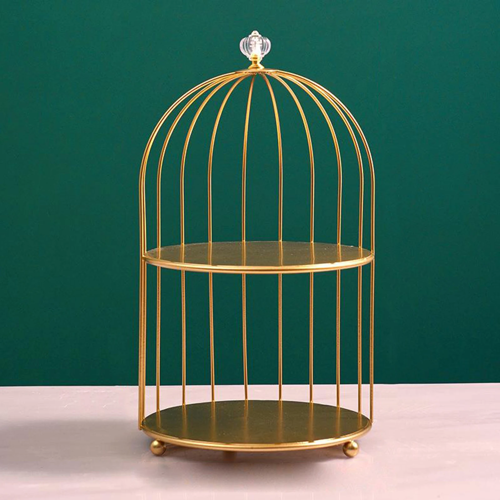 Nordic Bird Cage Desktop Organizer Cosmetic Makeups Display Spice Jar Rack Skincare Organise Jewellery Display Holde