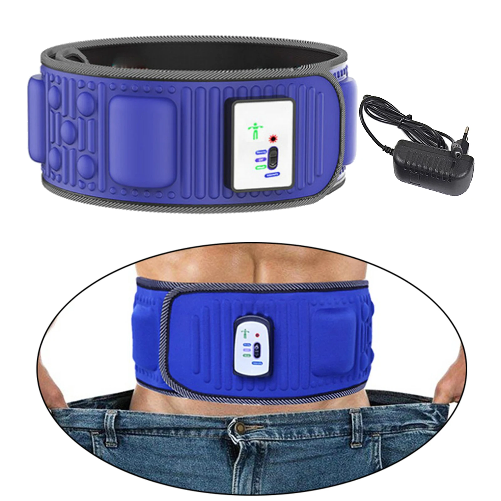 Abdominal Slimming Belt Training Stimulator Vibrating Belly Muscle Waist Massager Home Workout Fitness Toning Belt Weight Loss