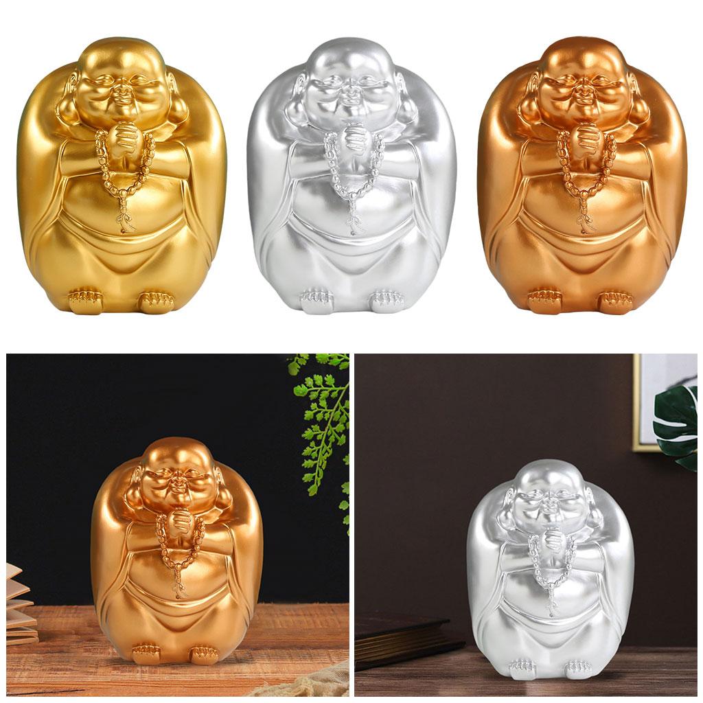 Maitreya Buddha Statue Piggy Bank Zen Sculpture Saving Pot Coin Storage Box Decor for Home Living Room Adults