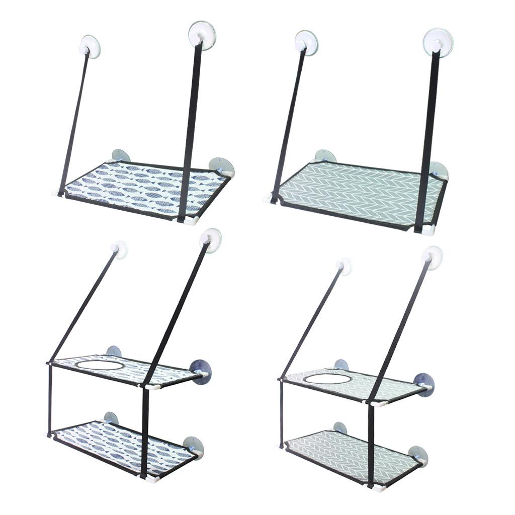 Cat Window Hammock Hanging Shelf Powerful Suction Cups Safety Sunshine Perch Heavy Duty Sturdy Sucker for Indoor Cats Cat Kitty