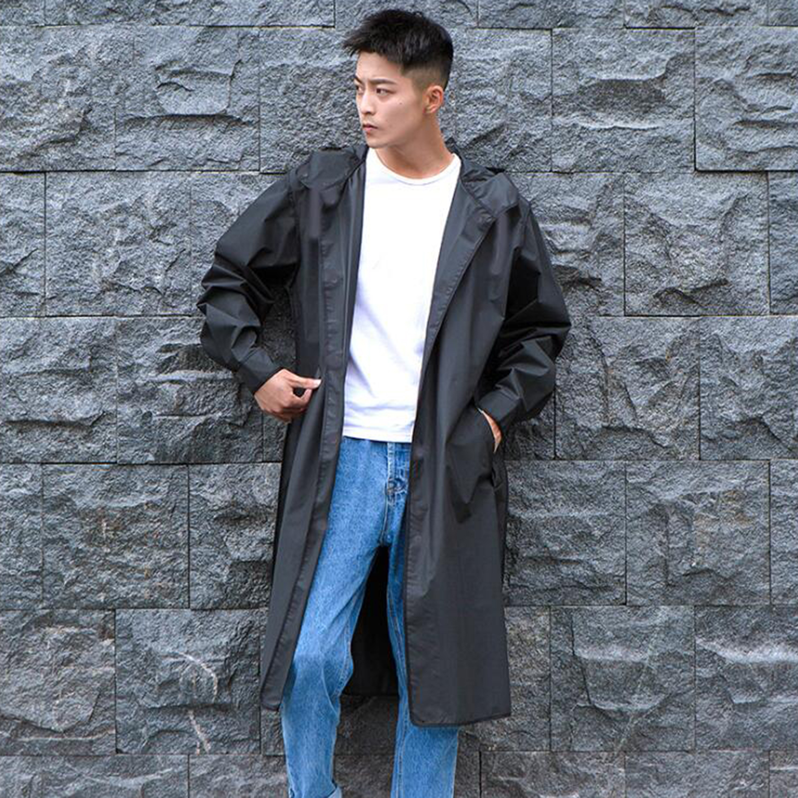Unisex Raincoat Reusable Rain Ponchos w/ Hoods Portable EVA Rain Coats Jacket Poncho Outdoor Cycling Hiking Junior Rainwear