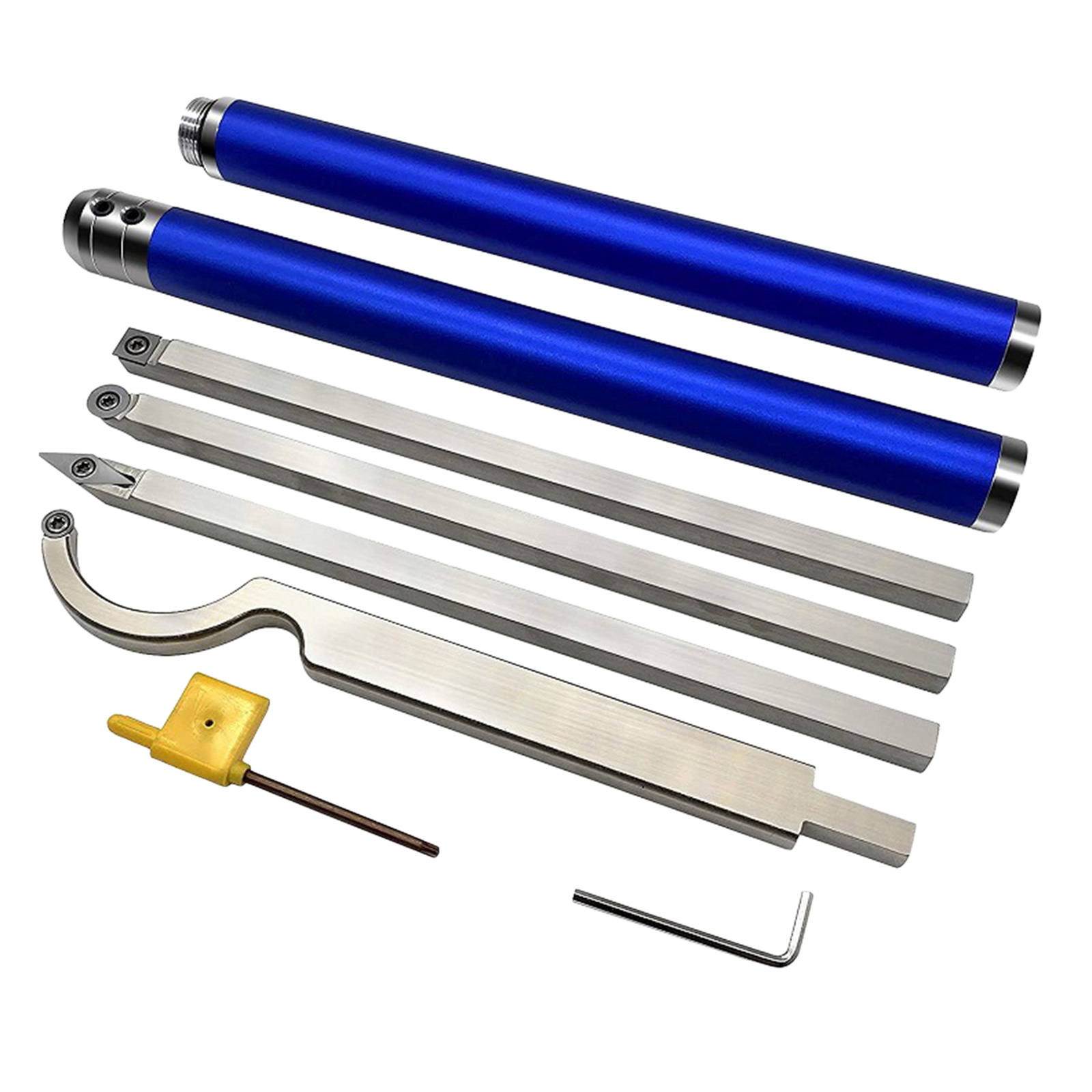 8x Carbide Wood Lathe Tools Professional Aluminum Alloy Insert Cutter Wood Turning Tool Set Handheld Woodturning Woodworking