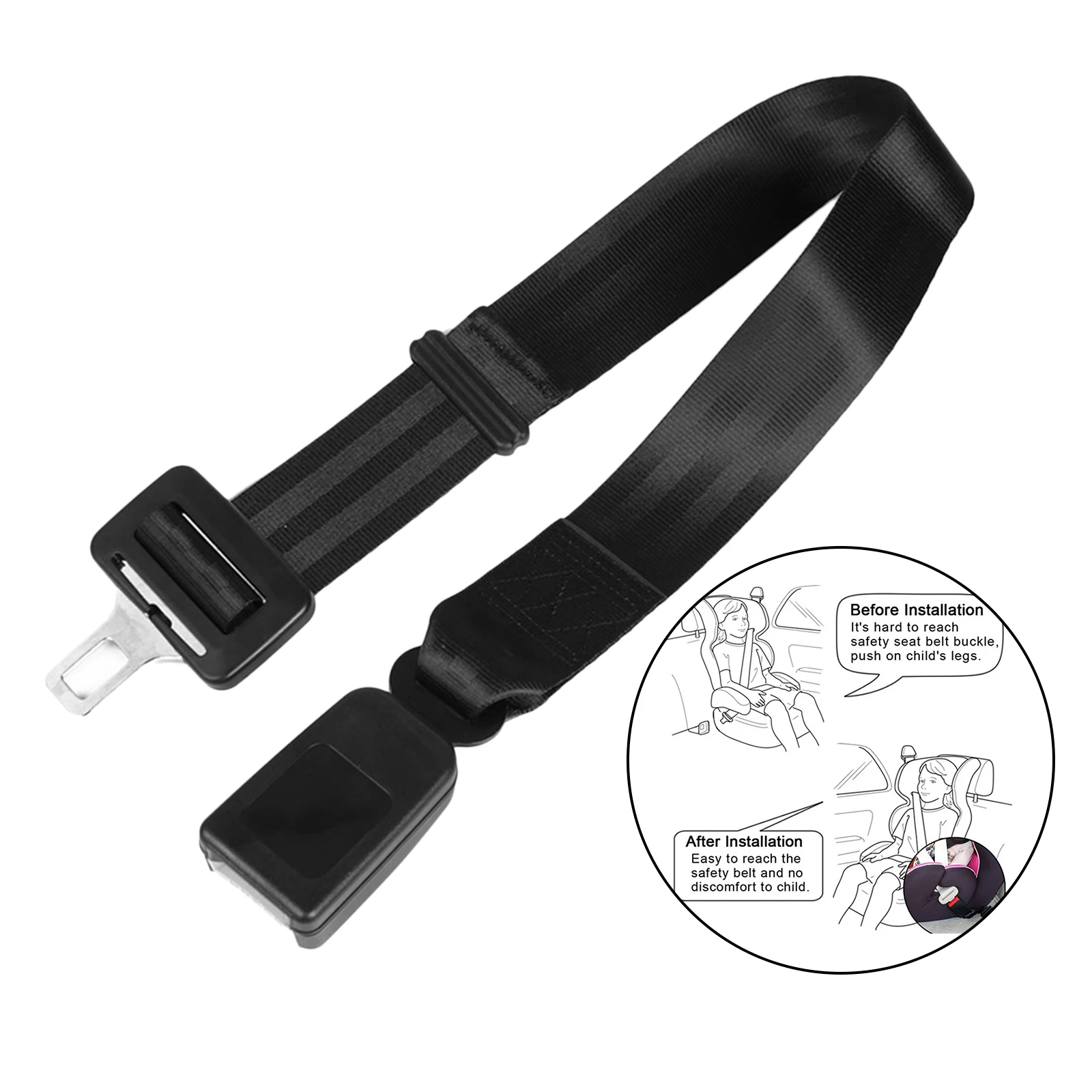 Universal Adjustable Car Seat Belt Buckles Extender 56-90CM for Baby Seat Easy to Use