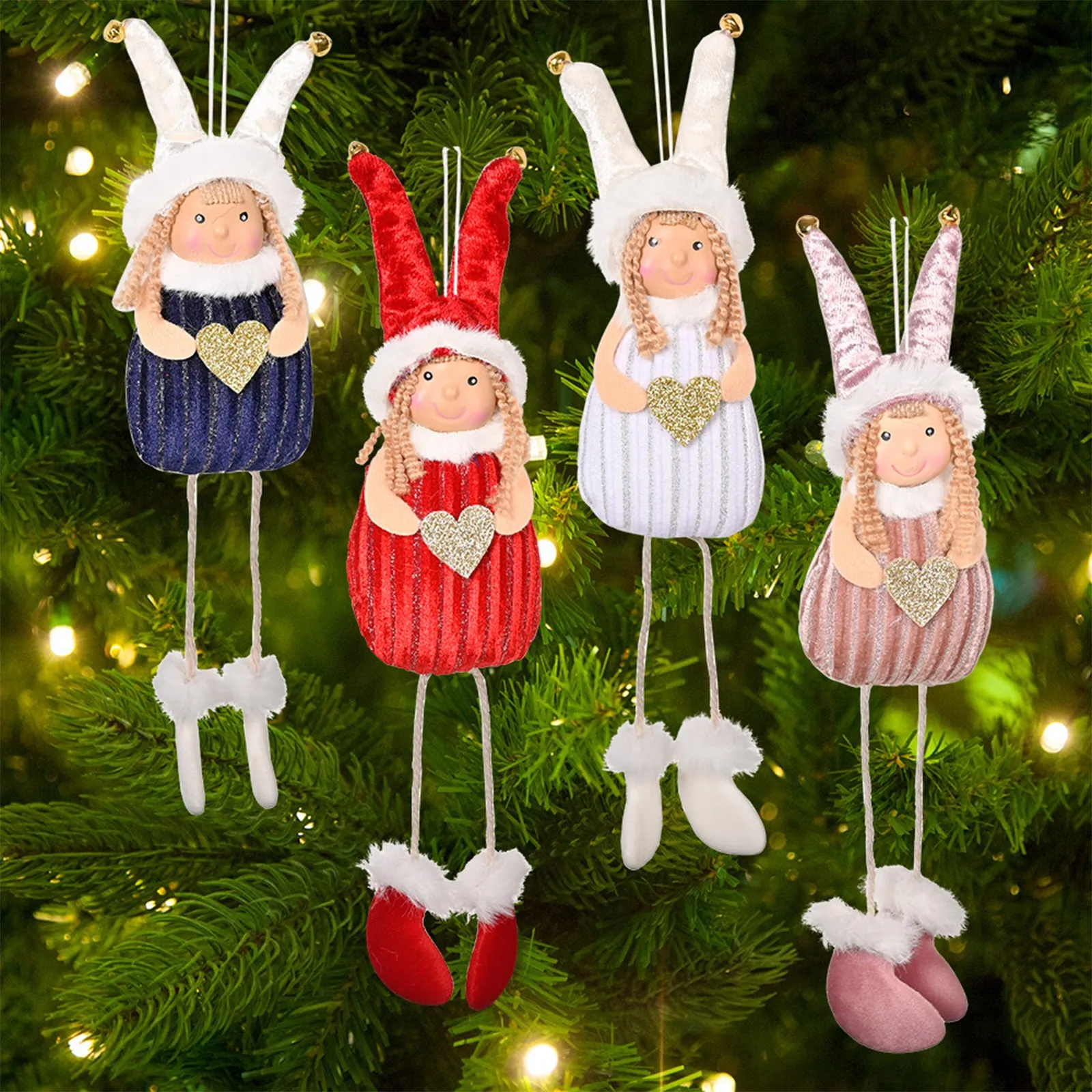 Home Holiday Decors Dancing Xmas Elf Angel Doll Pendant Christmas Tree Hanging Ornaments for Girls and Kids Mivyy Christmas Decoration 