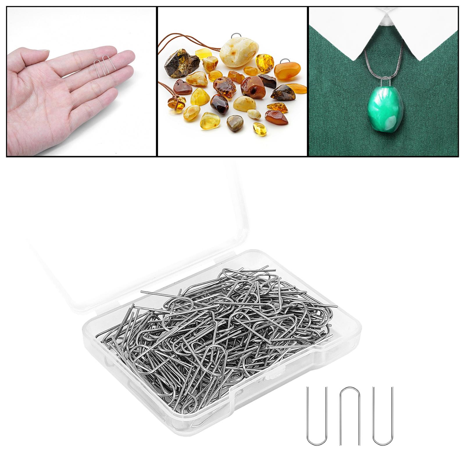 High Temperature Nichrome Wire Jump Rings, Uniform Fusible W/ Storage Box U Hanger Hooks for Ceramic Ornaments DIY Pendant Clay