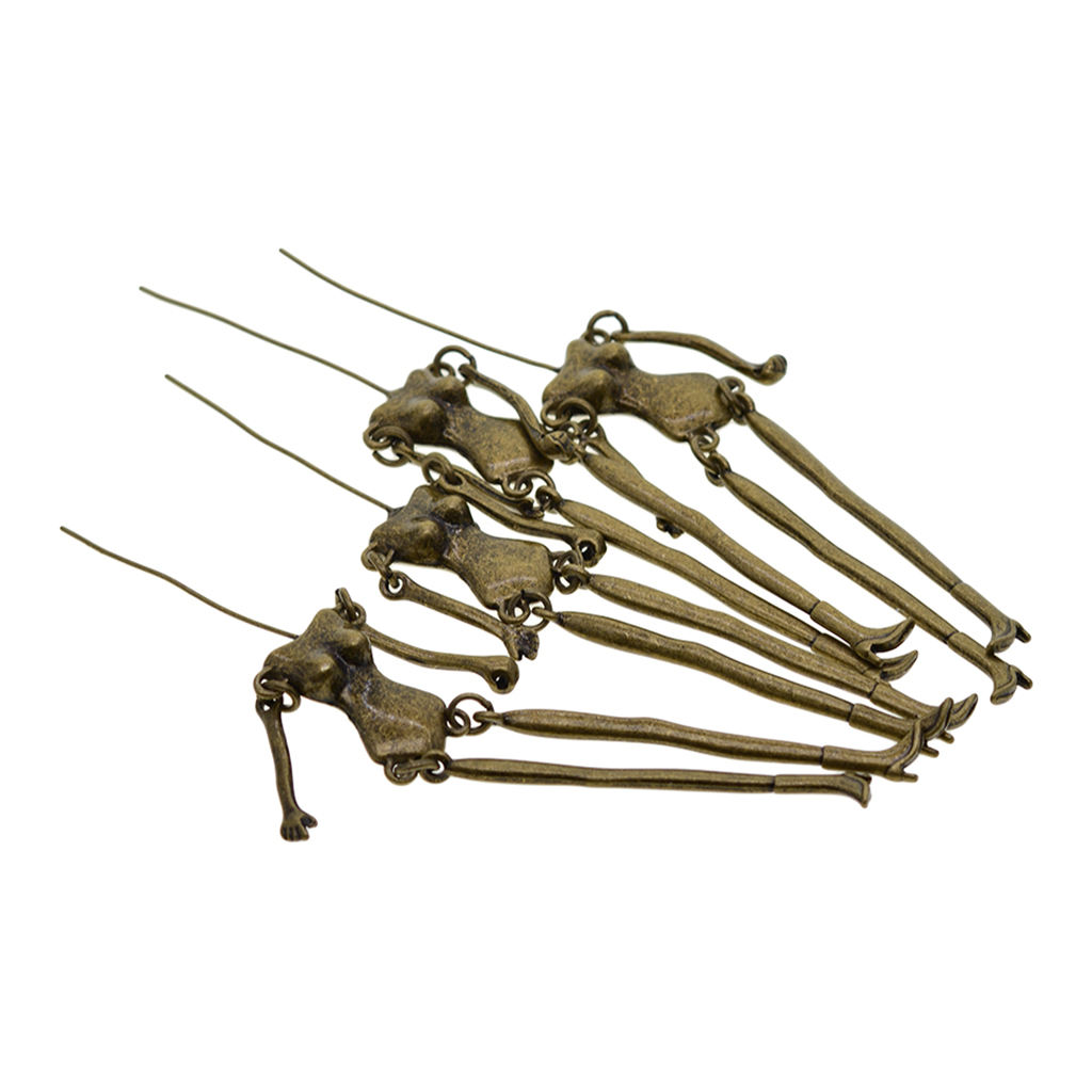 4x Steampunk Skeleton Pendants for Halloween DIY Jewelry Making Crafts