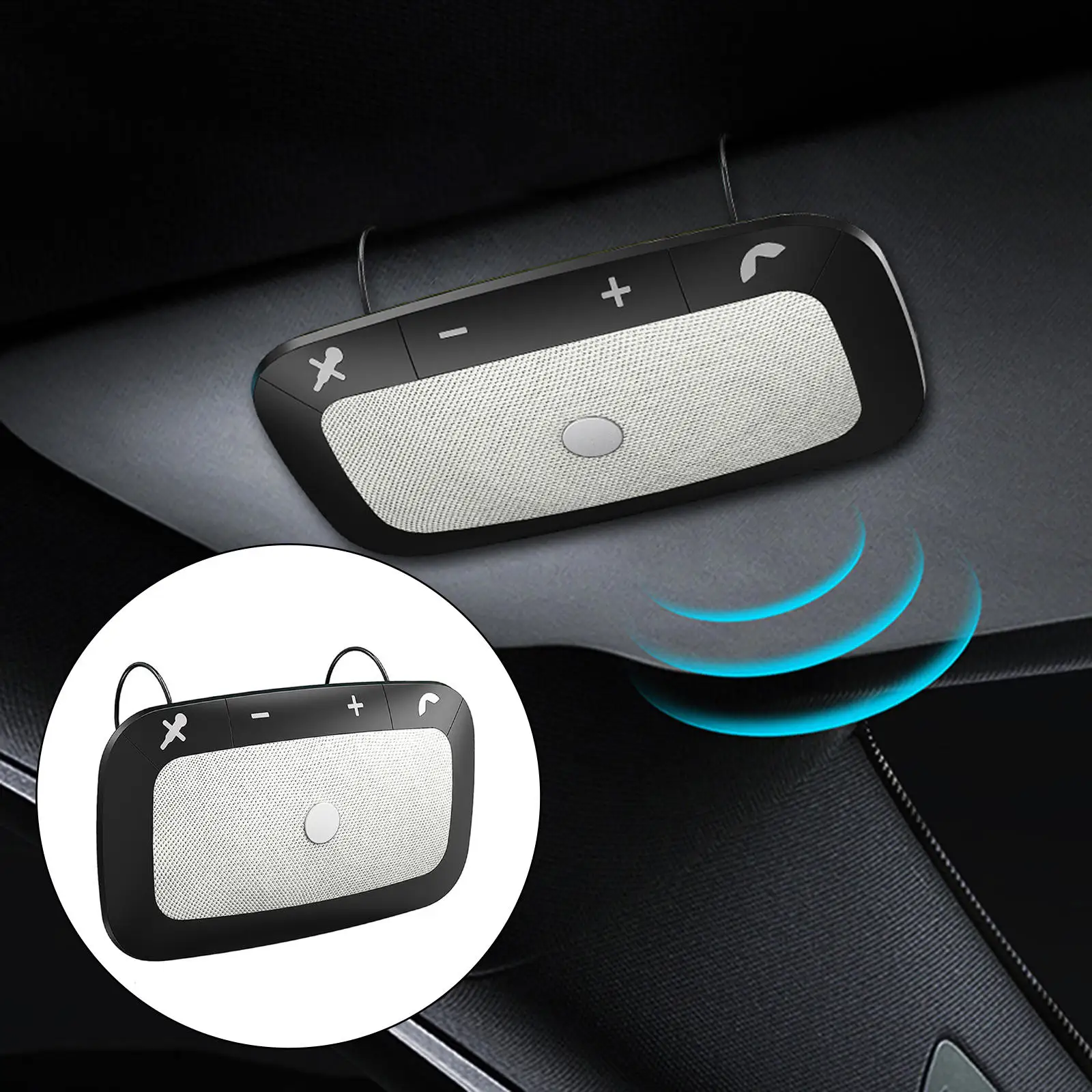 Car Bluetooth Speakerphone Voice Guidance Motion Auto On Portable Back-Clip Loud Adapter Speaker Music Player for Siri