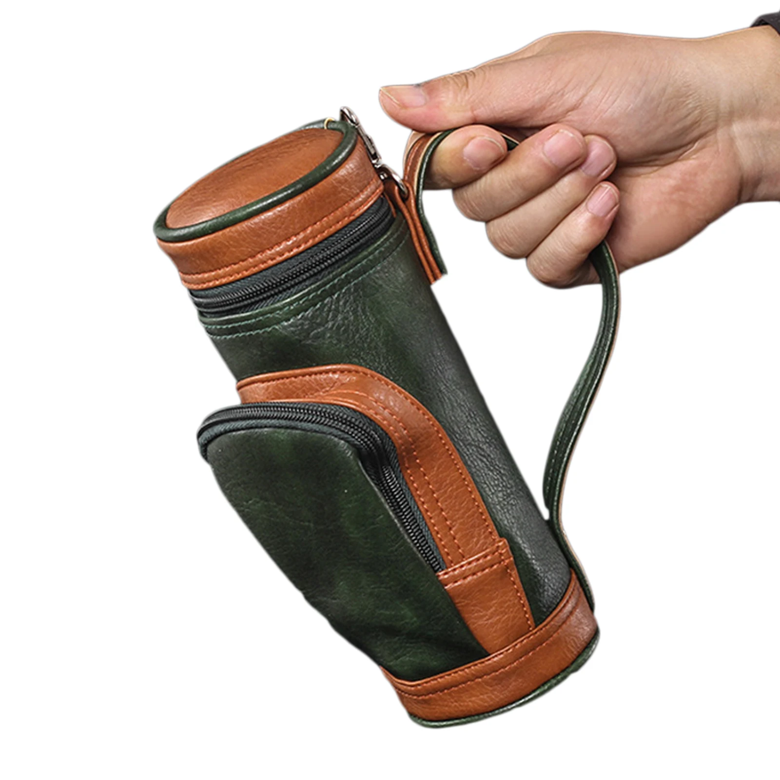 Golf Bag Cigar Case Holder with Cigar Cutter and Humidifier, Portable Travel Humidor Cigar Accessories Waterproof PU Cigar Case