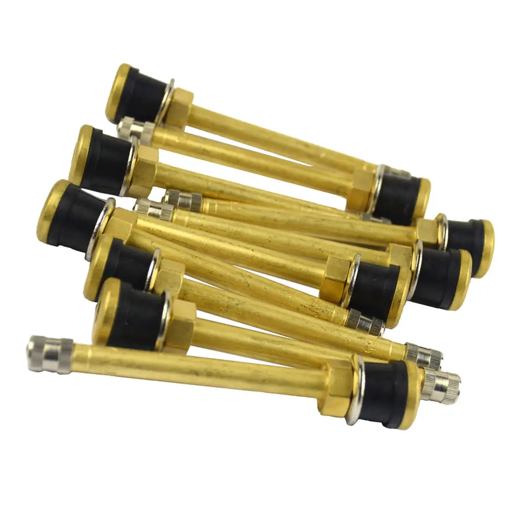 10 Pieces TR572 Brass Truck Tire Valve Stems for All Aluminum/Steel Wheels