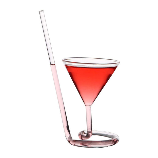 Cocktail Glass with Built In Spiral Straw (Buy 3 Get 1 Free